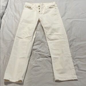 MOTHER Women's Straight Leg Jeans in Cream